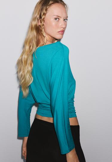 Asymmetric sash-effect top — Turquoise 5