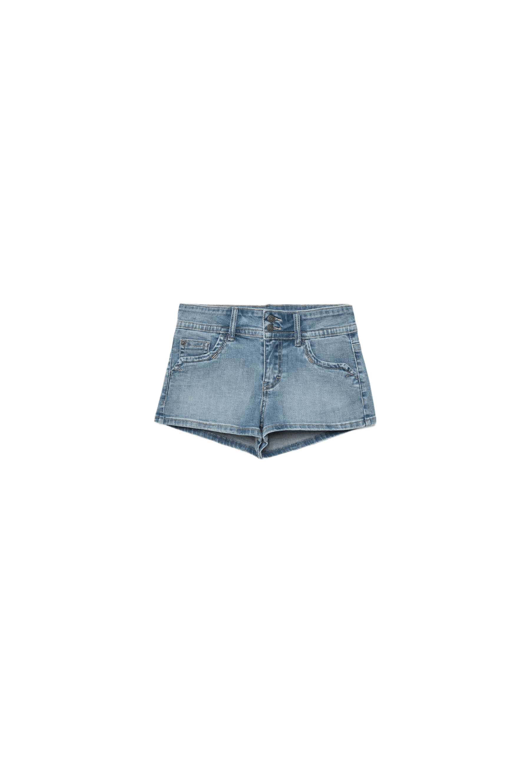 Mini denim shorts with stars — MEDIUM LIGHT BLUE DENIM