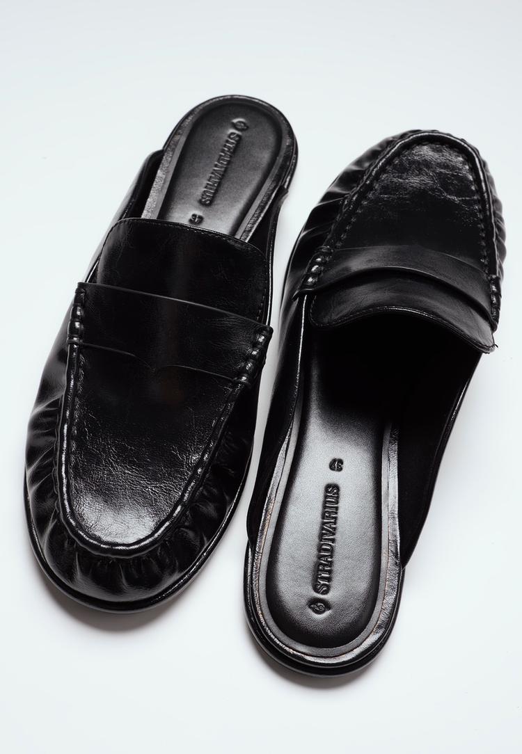 Slingback loafers — BLACK 