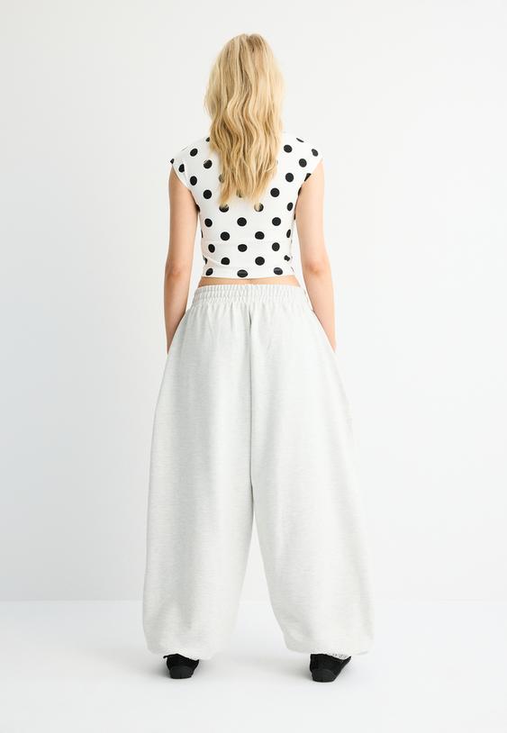 Stradivarius Jogger Ballon Volume Gris Mélangé Xxs