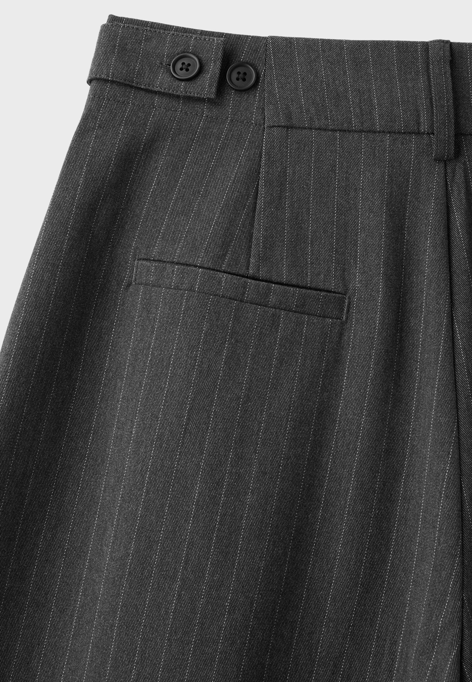 Striped wide-leg trousers — Grey