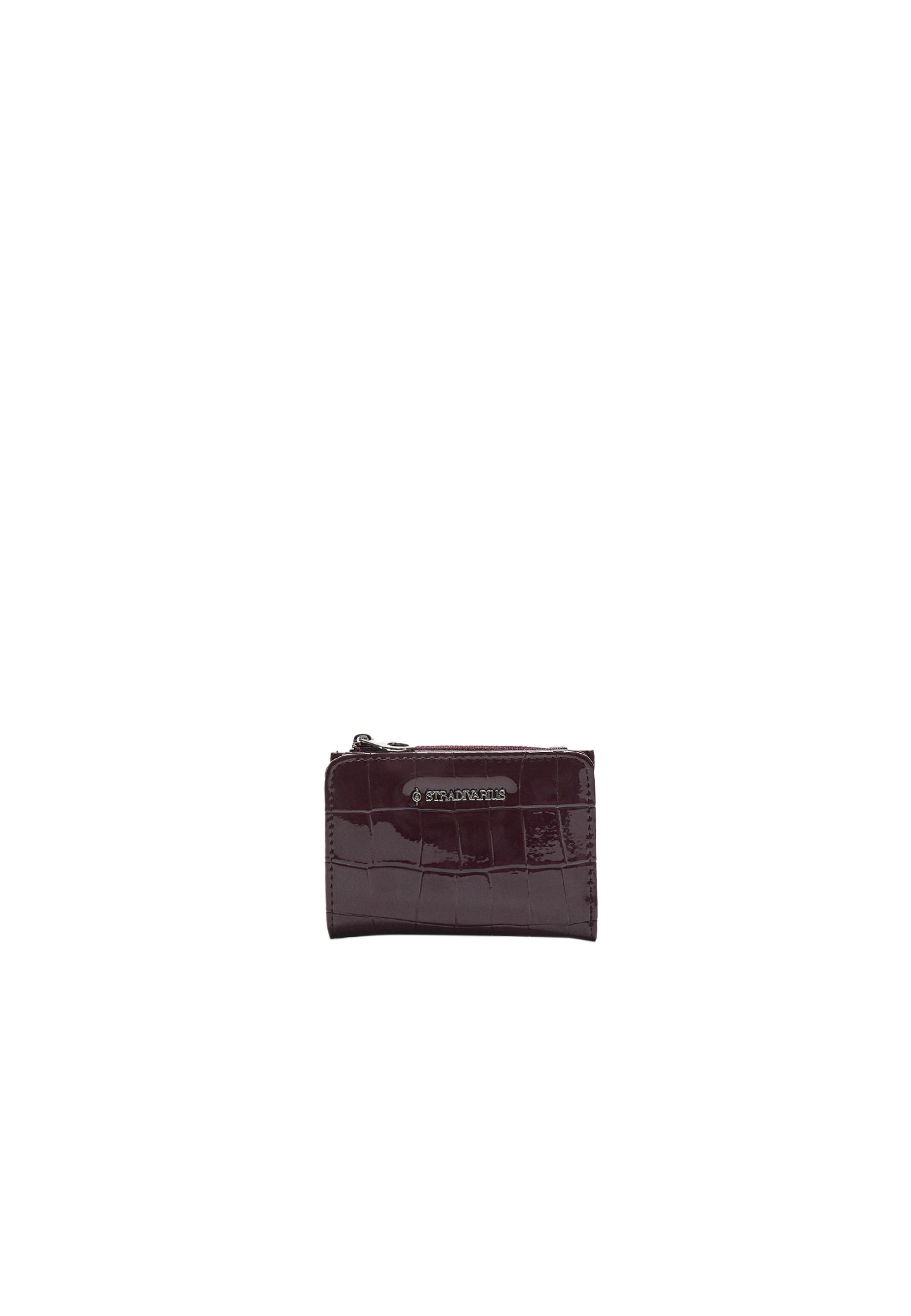 Mock croc purse wallet — Burgundy