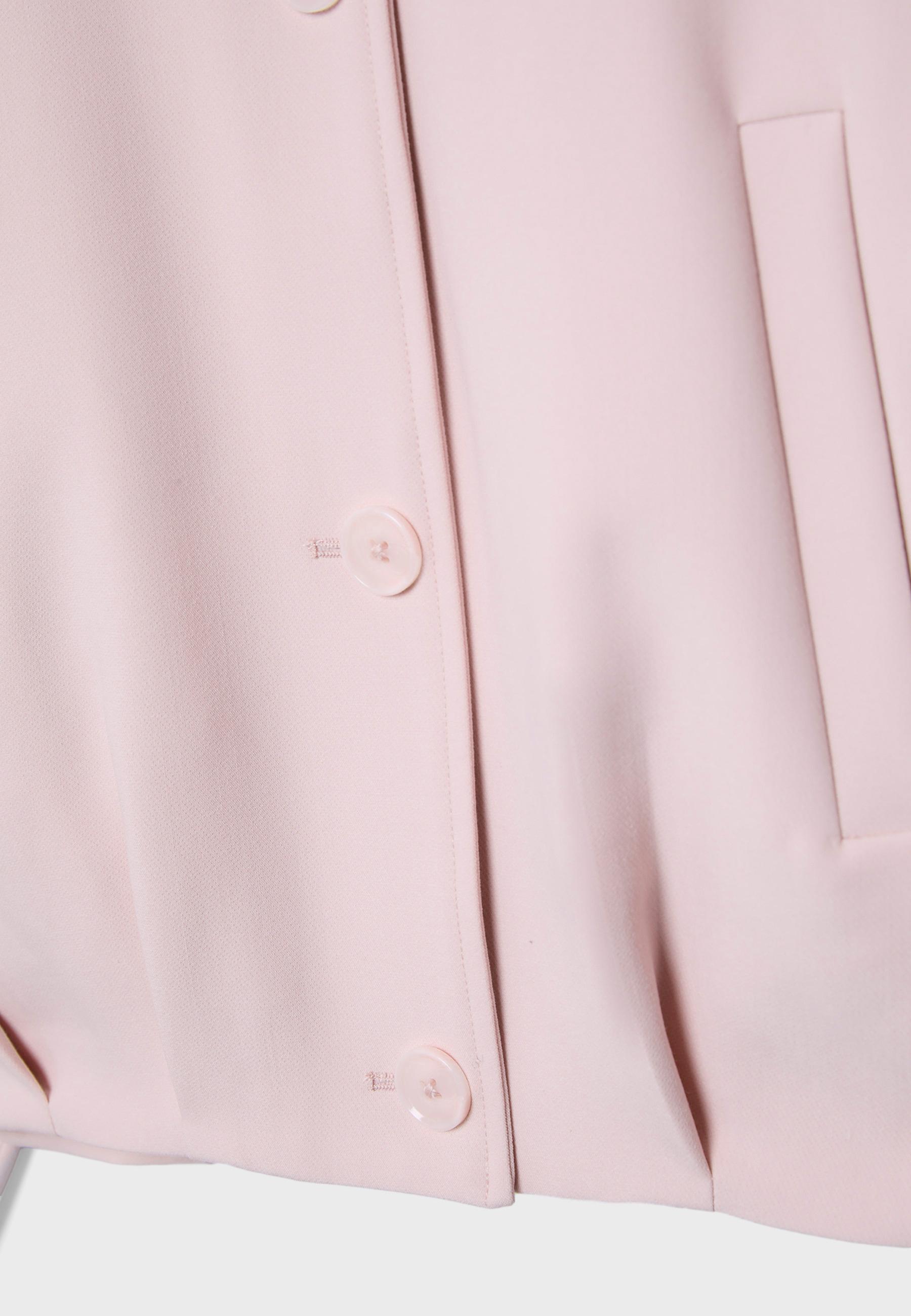 Puff high neck jacket — Salmon pink