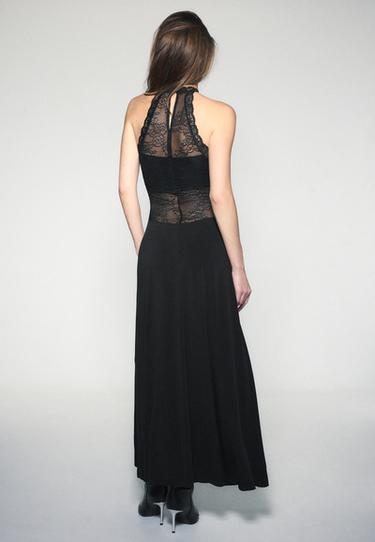 Lace halter midi dress — Black 5