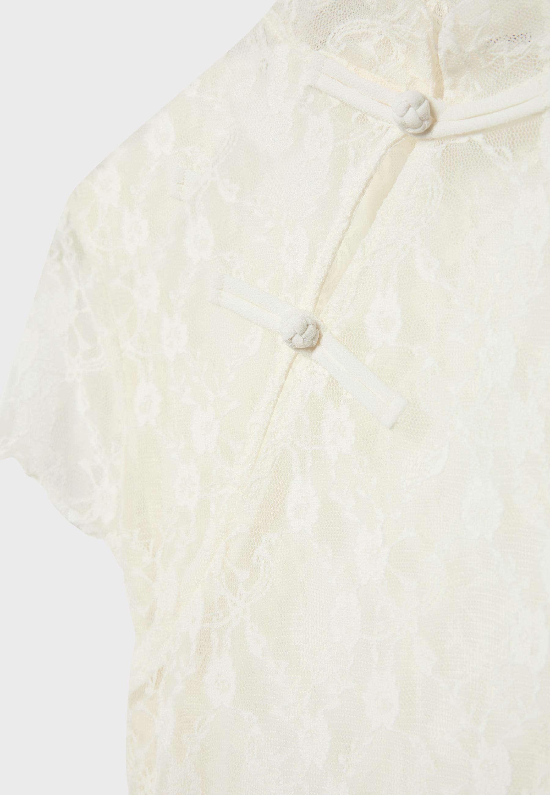 Short sleeve lace T-shirt — Ecru