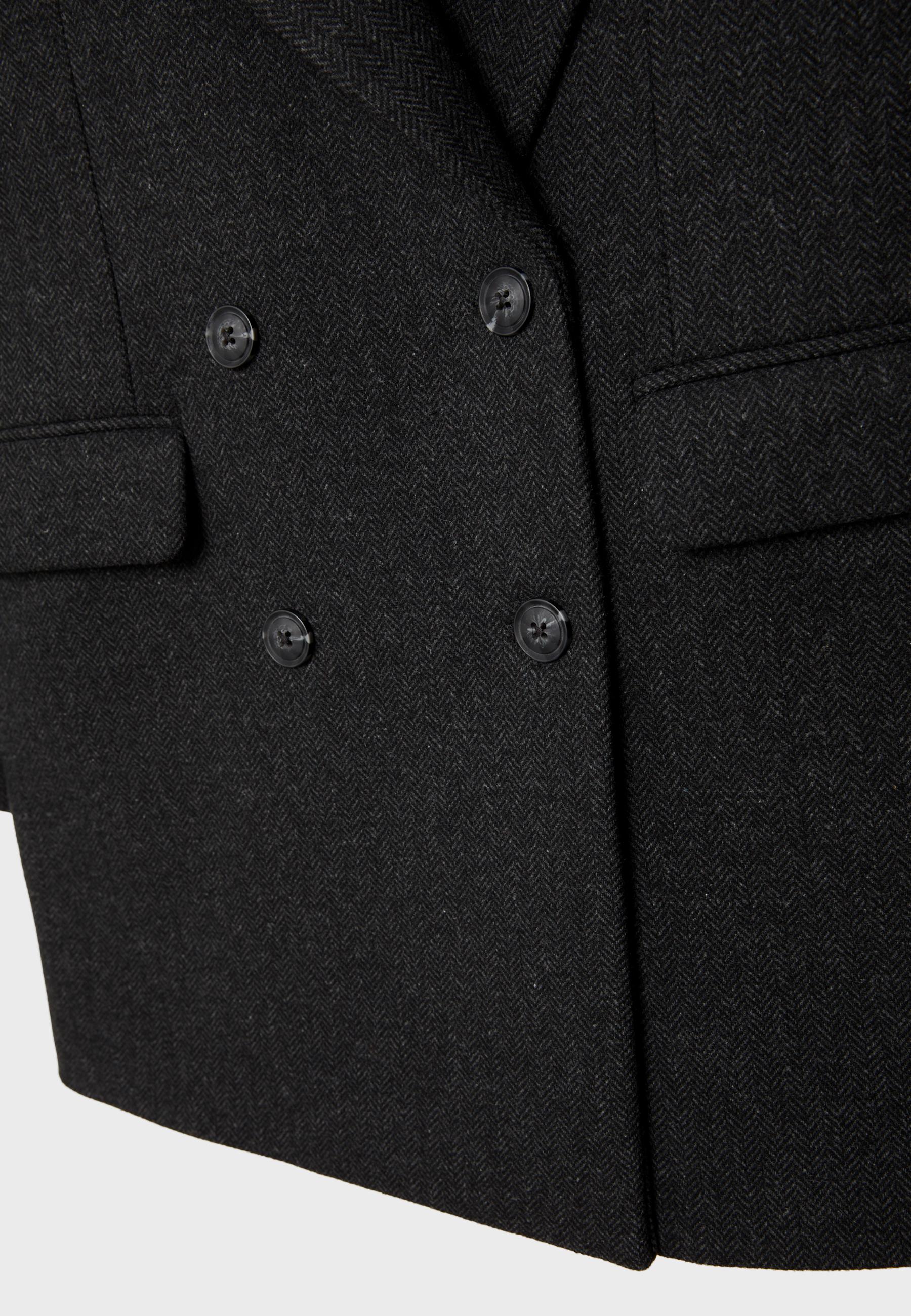 Regular fit herringbone coat — Grey