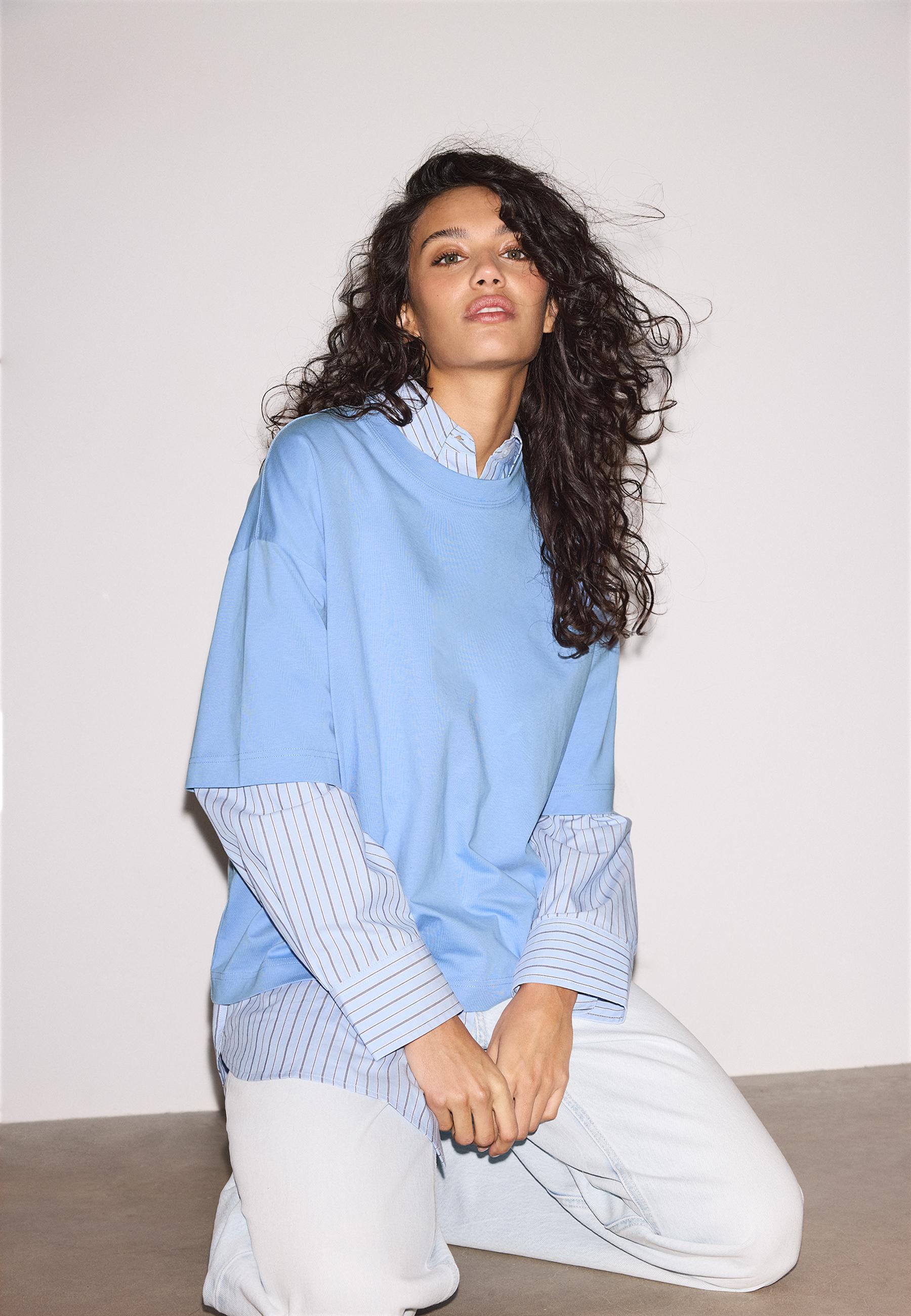 Oversize short sleeve T-shirt — Sky blue