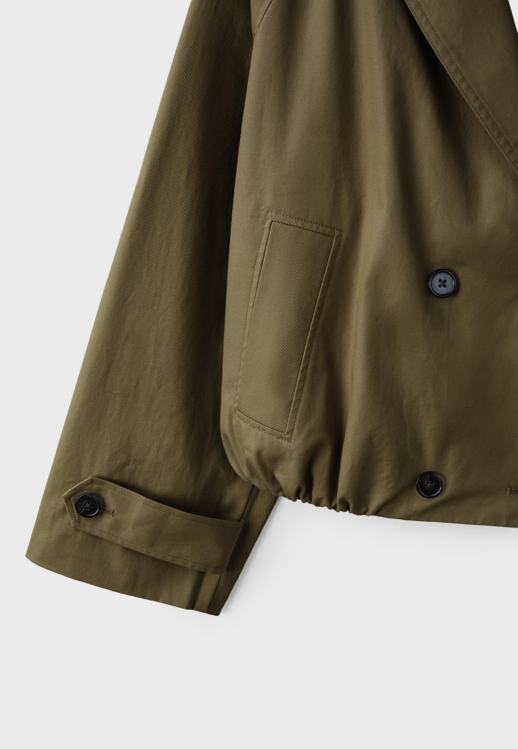 Bubble trench coat with shawl neck — Khaki