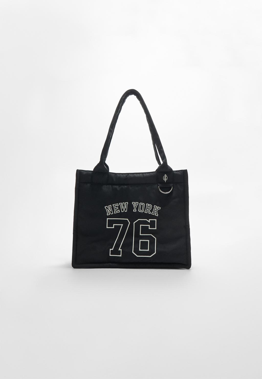 Zipped fabric bag with number