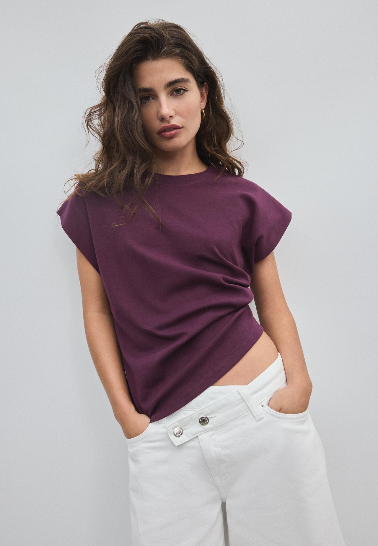 B06 Basic drop shoulder T-shirt — Dark purple