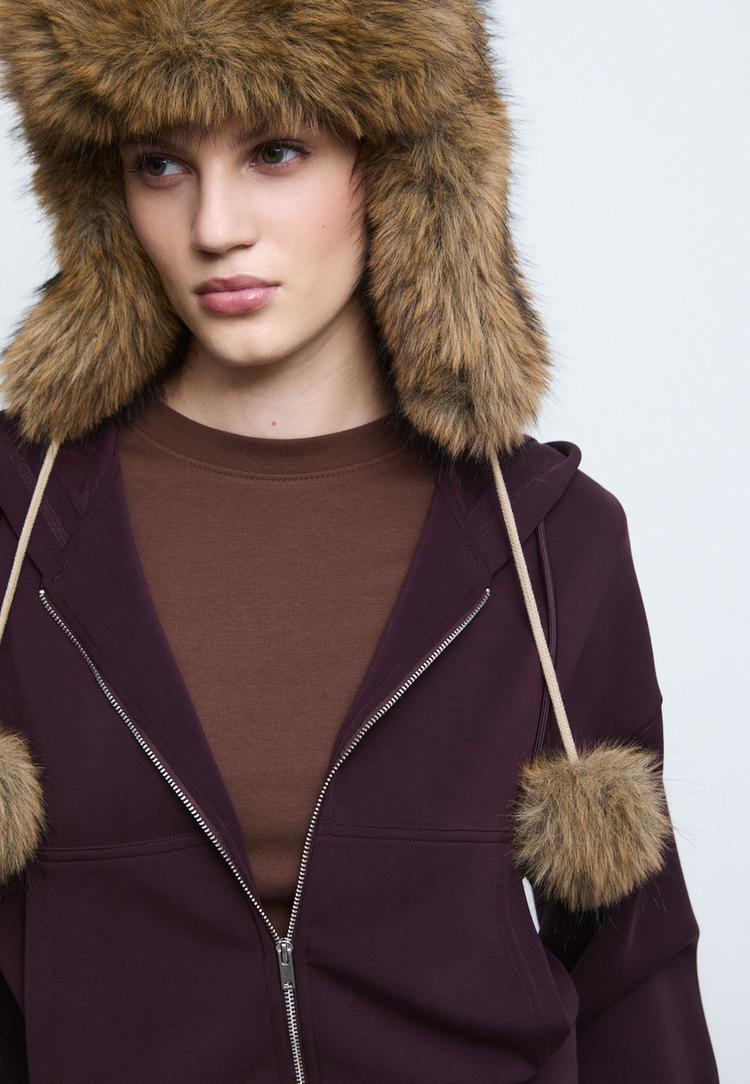 sudadera cremallera tacto suave