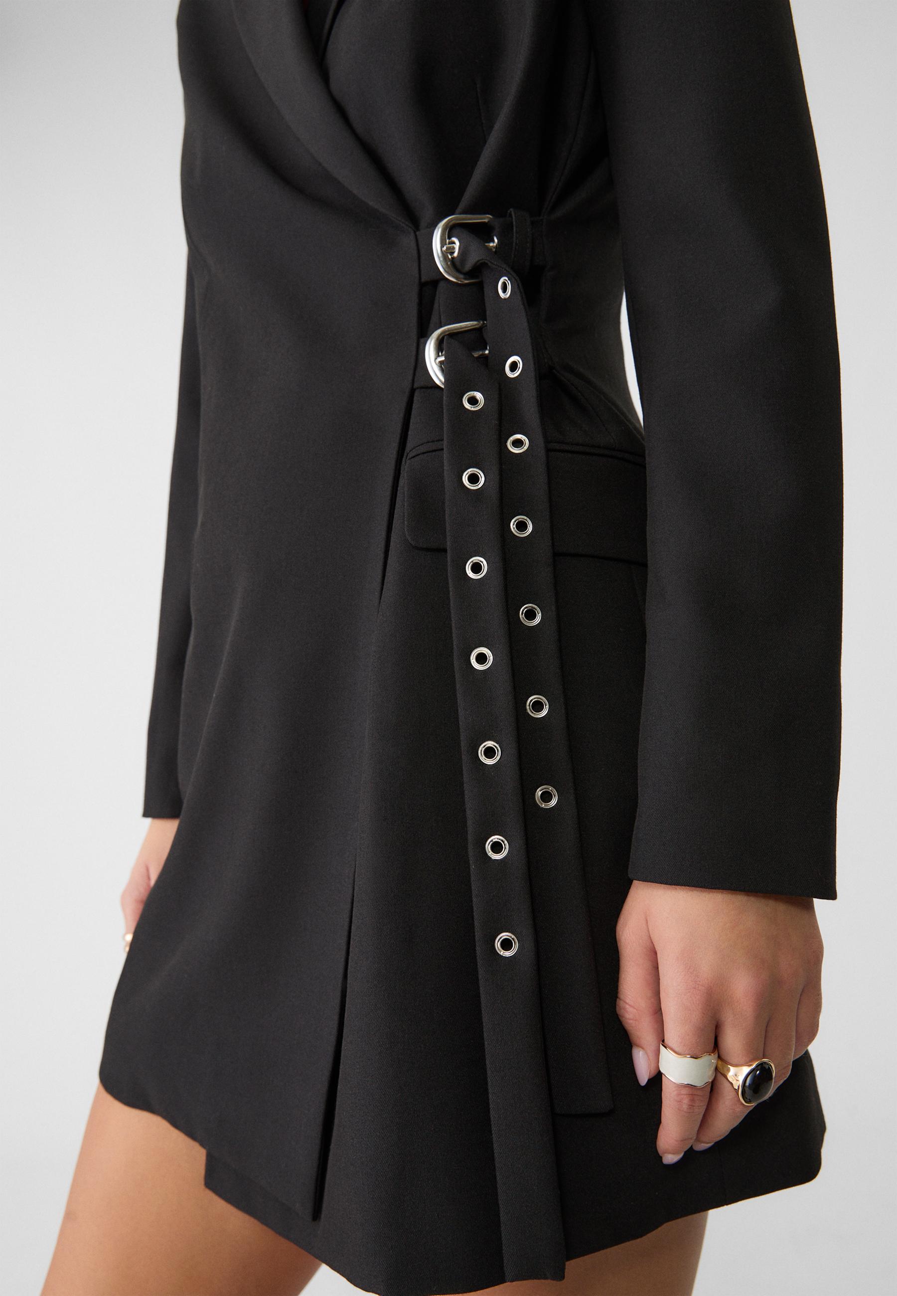 Robe blazer noir stradivarius sale