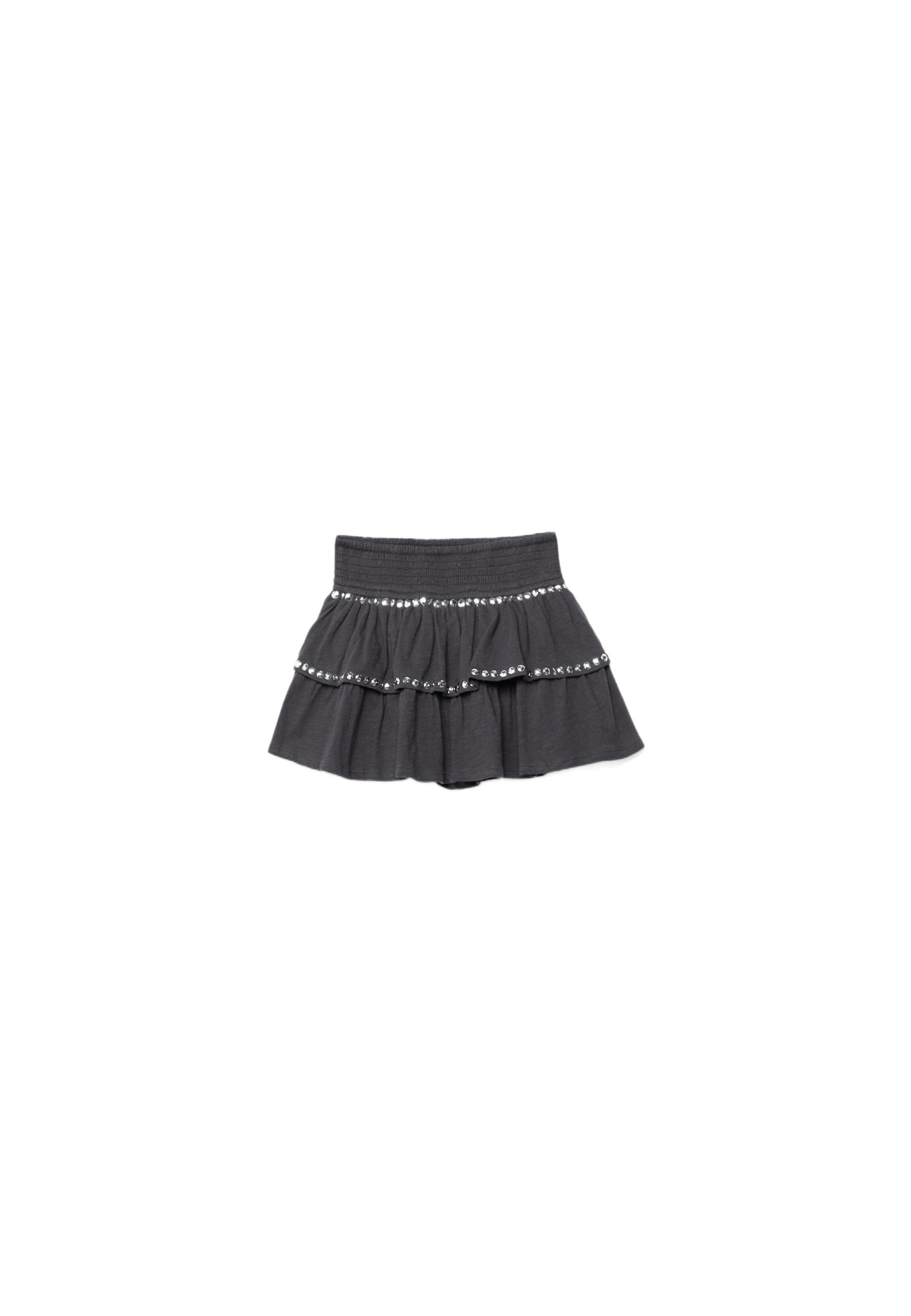 Studded ruffled mini skirt — Dark grey (alternate view)