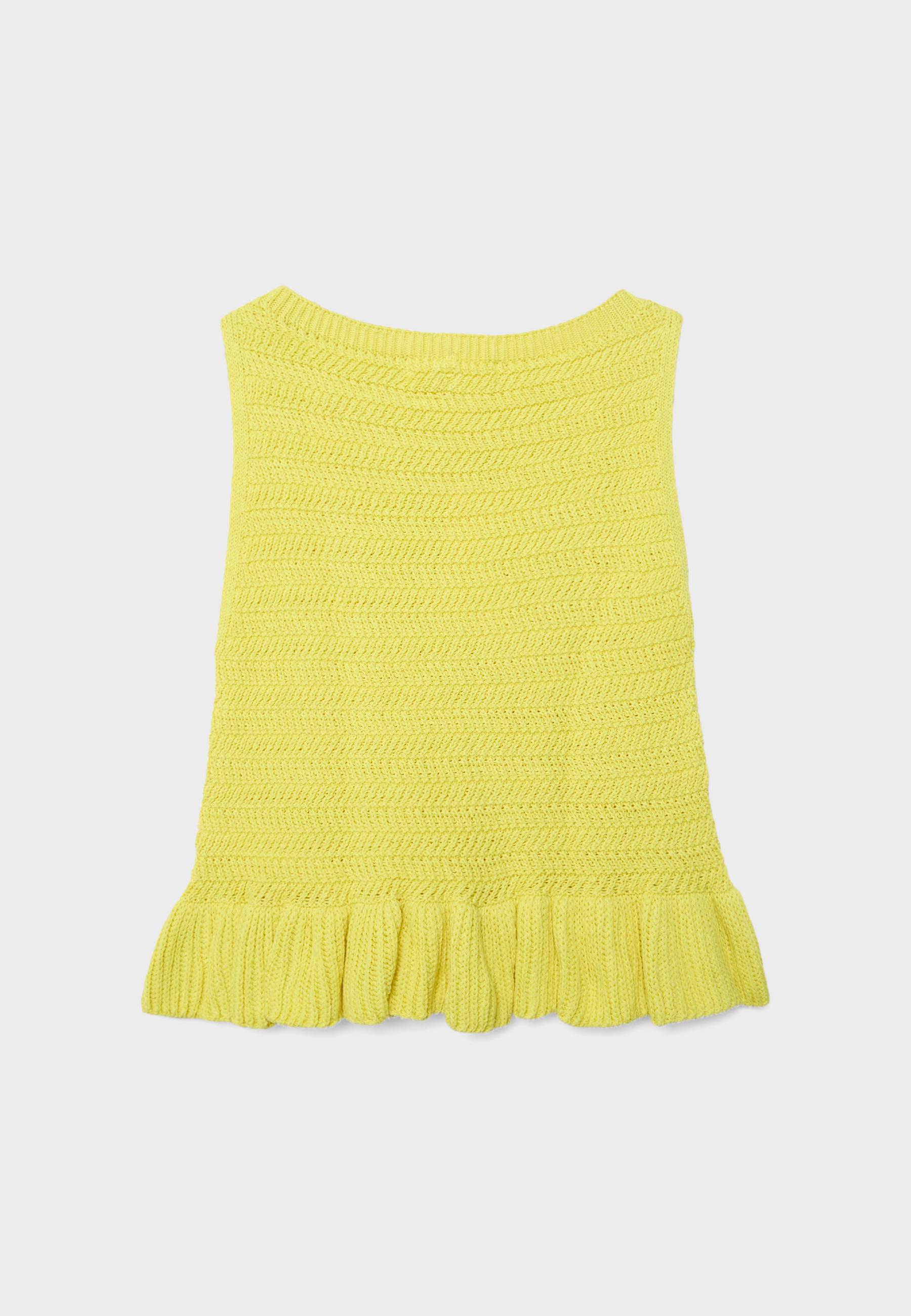 Knit peplum top — Gold