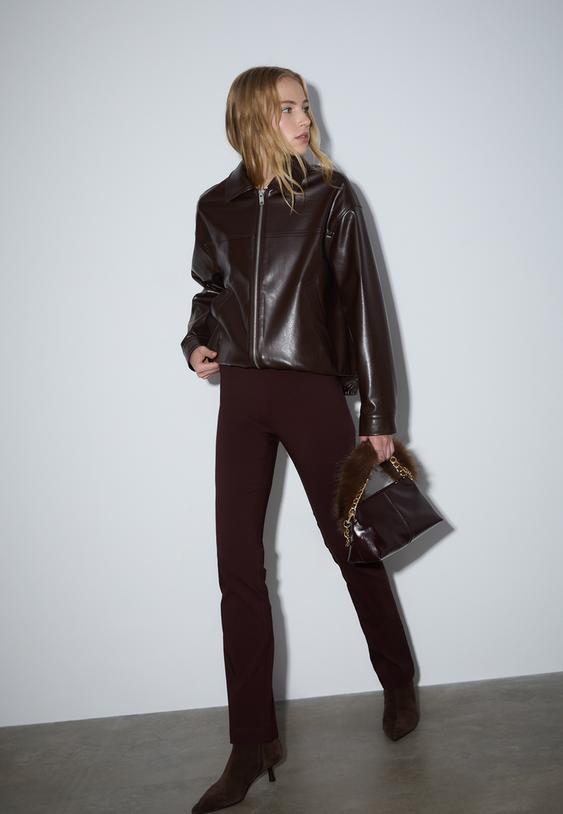 cazadora oversize efecto piel