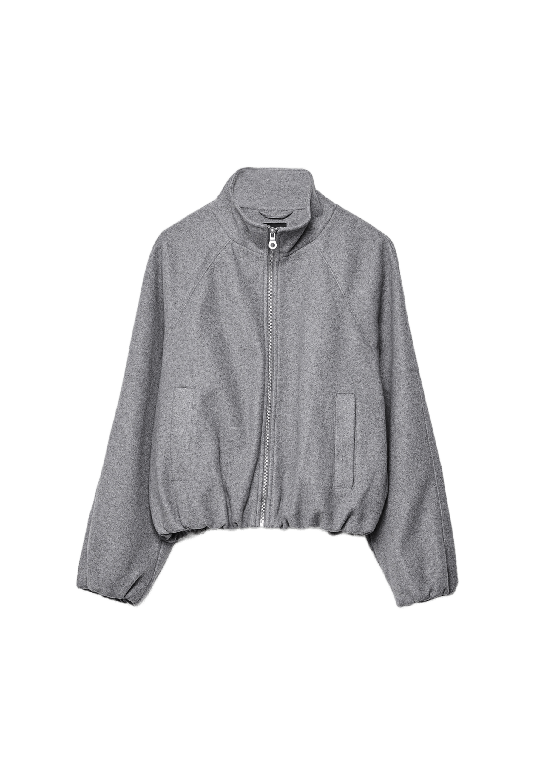 Soft-touch balloon bomber jacket — Dark grey