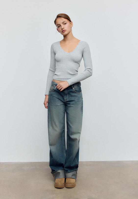 camiseta seamless encaje