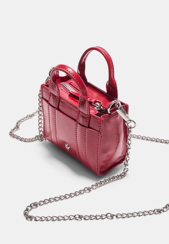 Stradivarius Mini Tote Bag Red Os