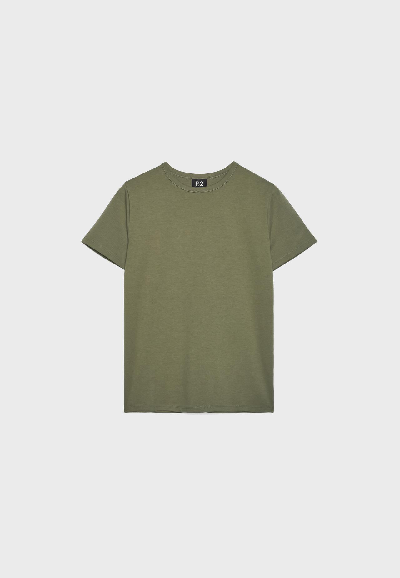 B02 Basic regular fit soft-touch T-shirt — Khaki