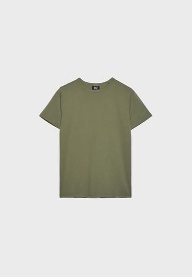 B02 Basic regular fit soft-touch T-shirt — Khaki 7