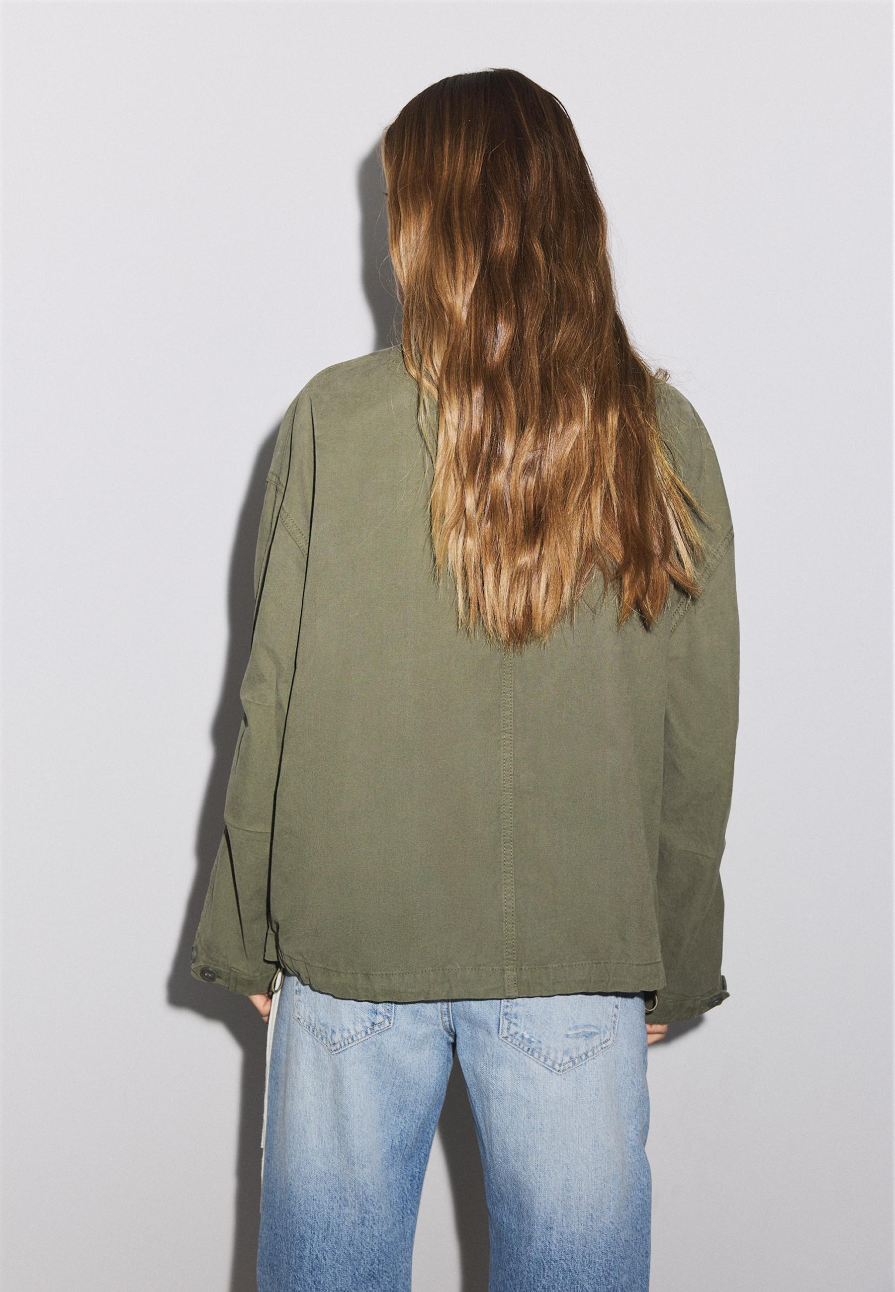Cropped oversize jacket — Khaki