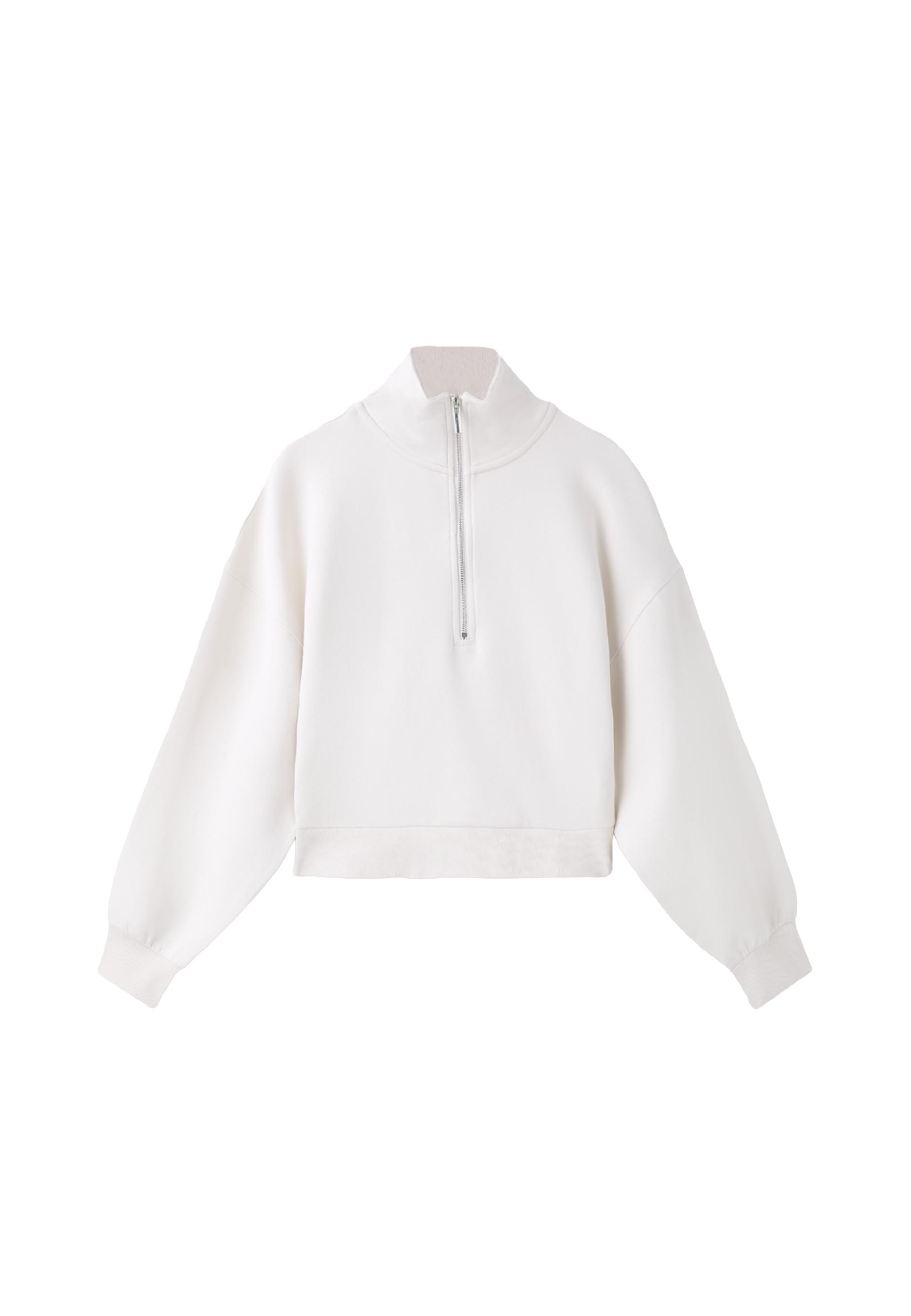 B10 Zip-up sweatshirt with collar — Vanilla