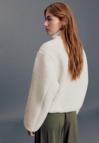 Contrast faux shearling jacket — Vanilla 6