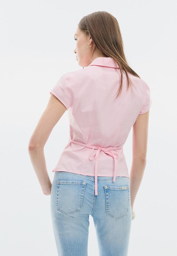 camisa manga corta corte bajo pecho l02075328