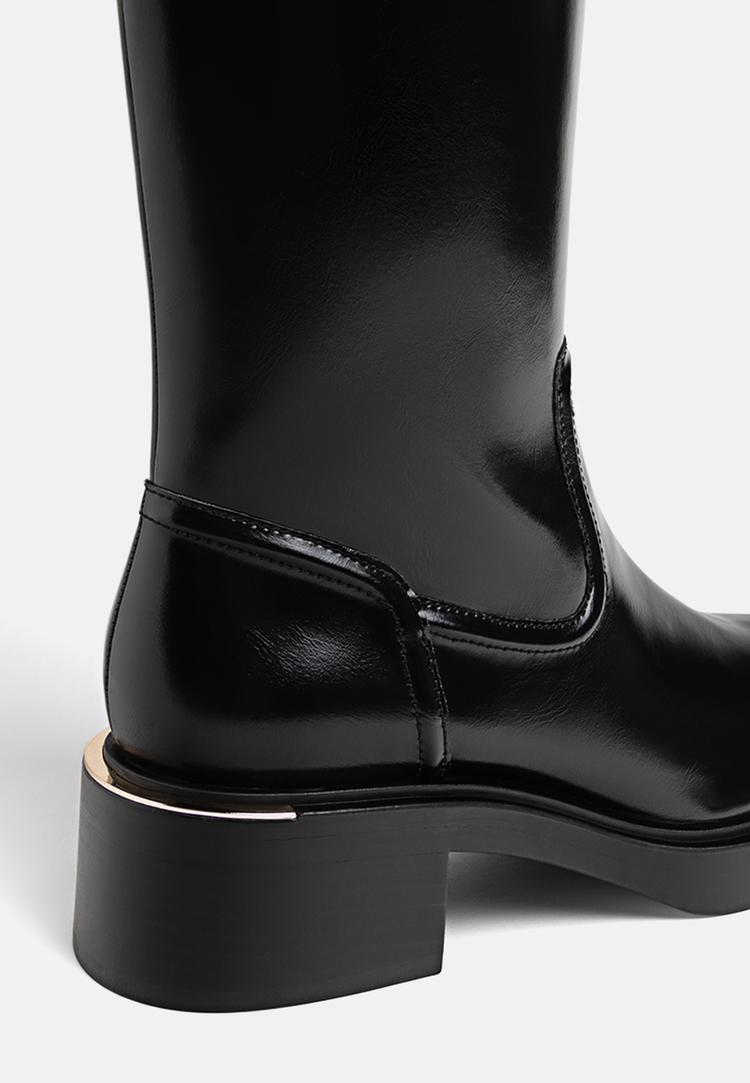 flat riding  style boots