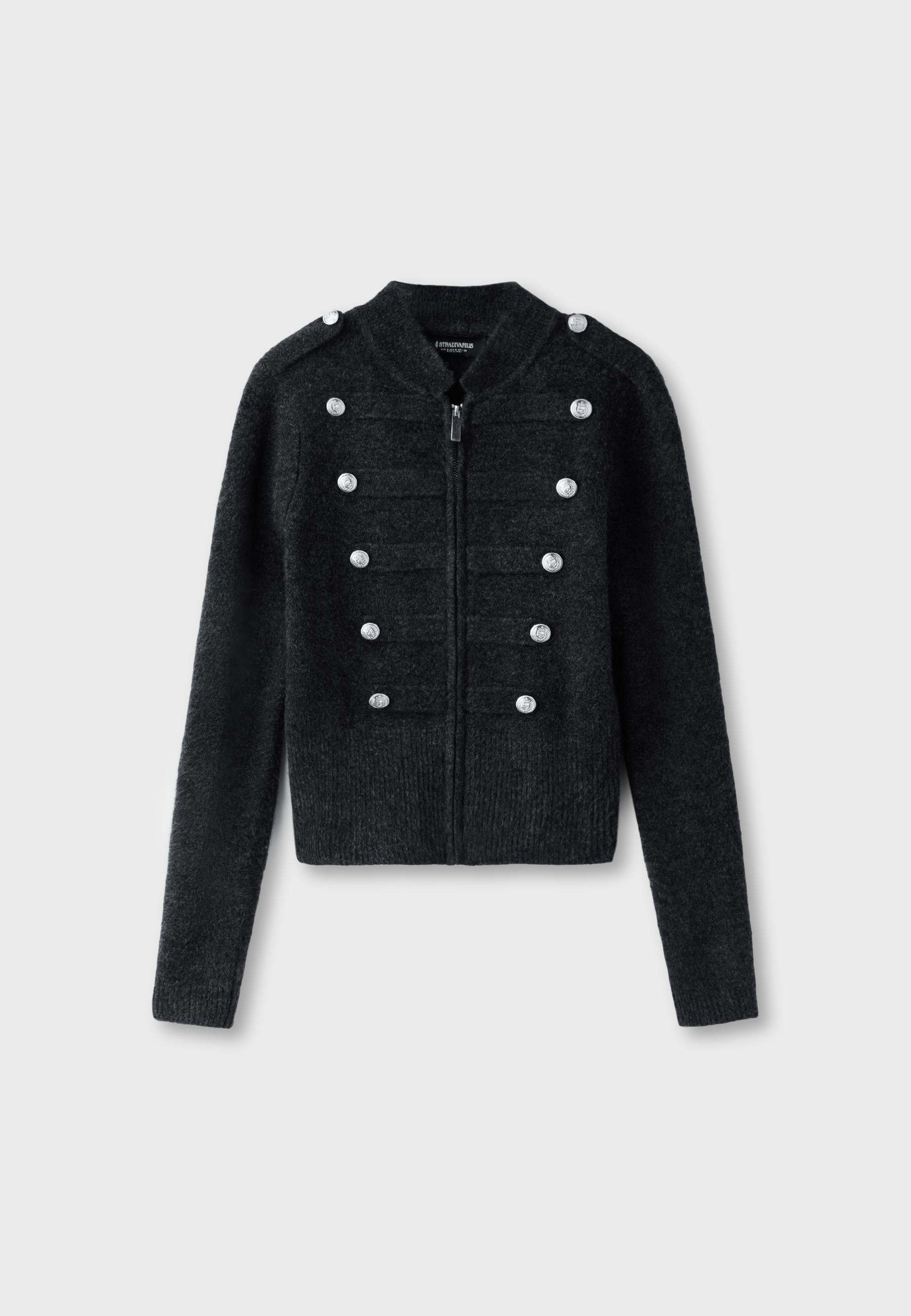 Chaqueta punto tacto suave botones