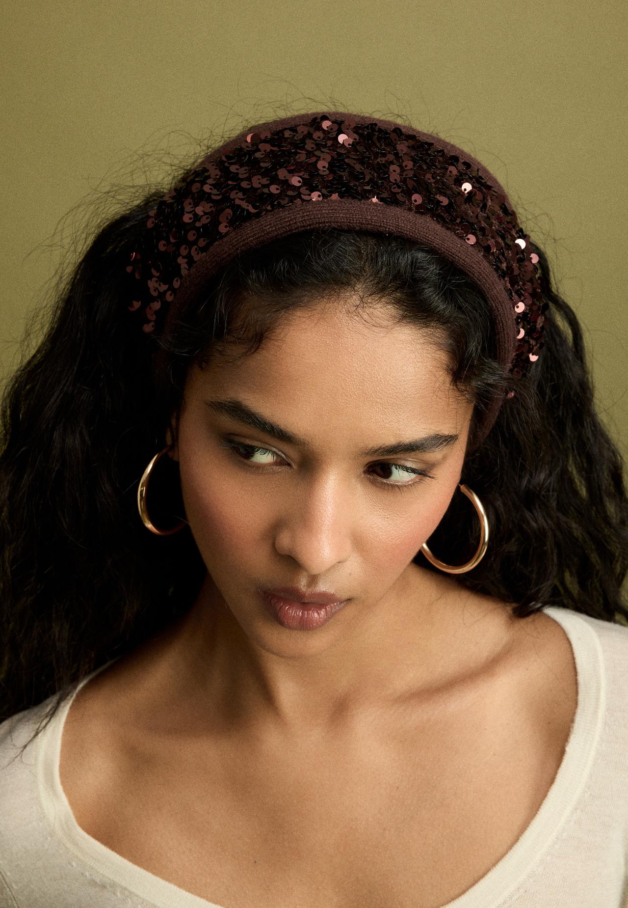 Sequin headband — Brown