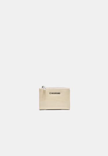 Mock croc card holder purse — Ecru 1