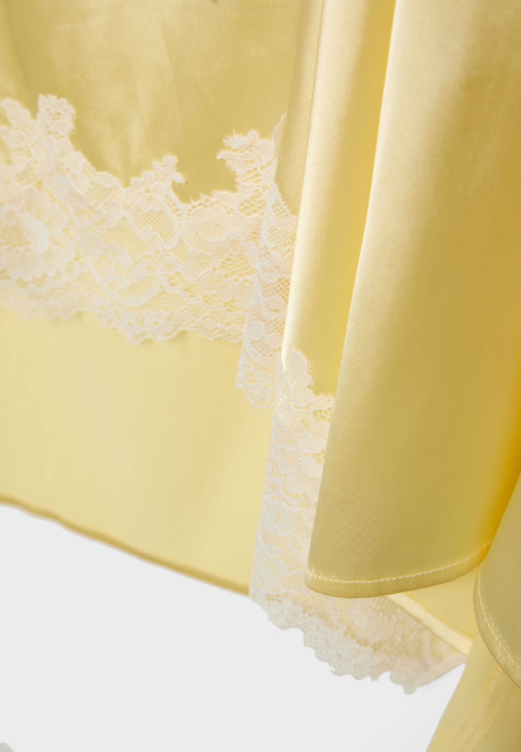Satin asymmetric midi skirt — Gold
