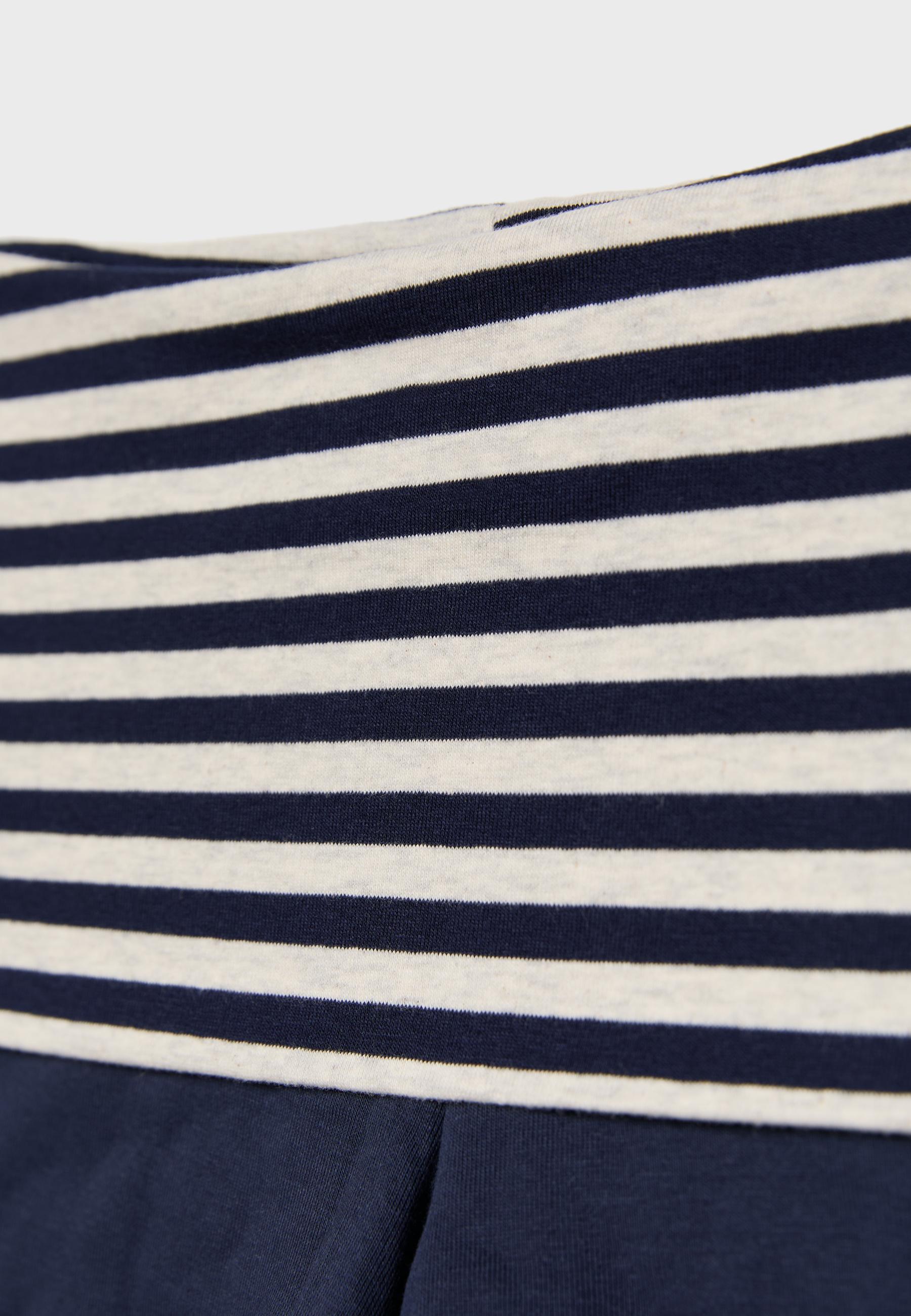 Striped shorts with waist detail — Dark blue