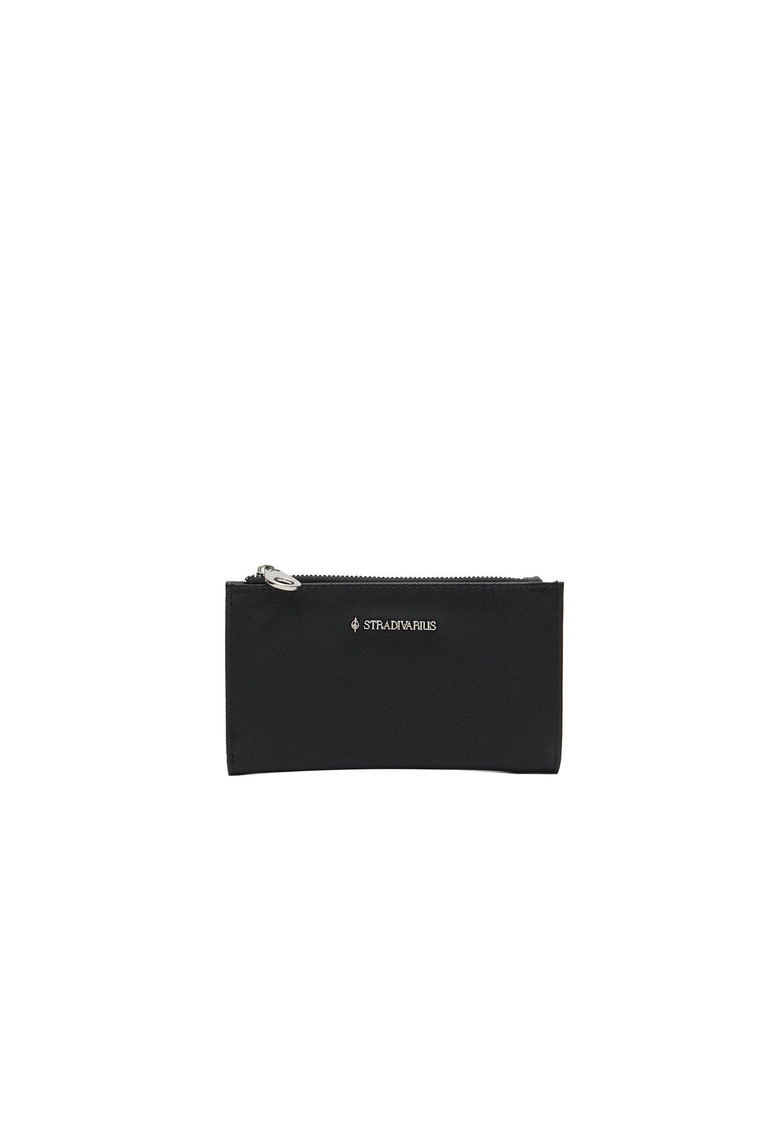 Basic zip-up purse — Black