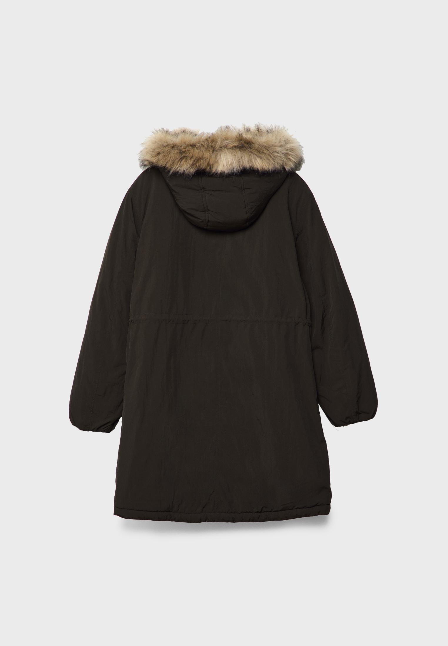 Parka with faux fur hood