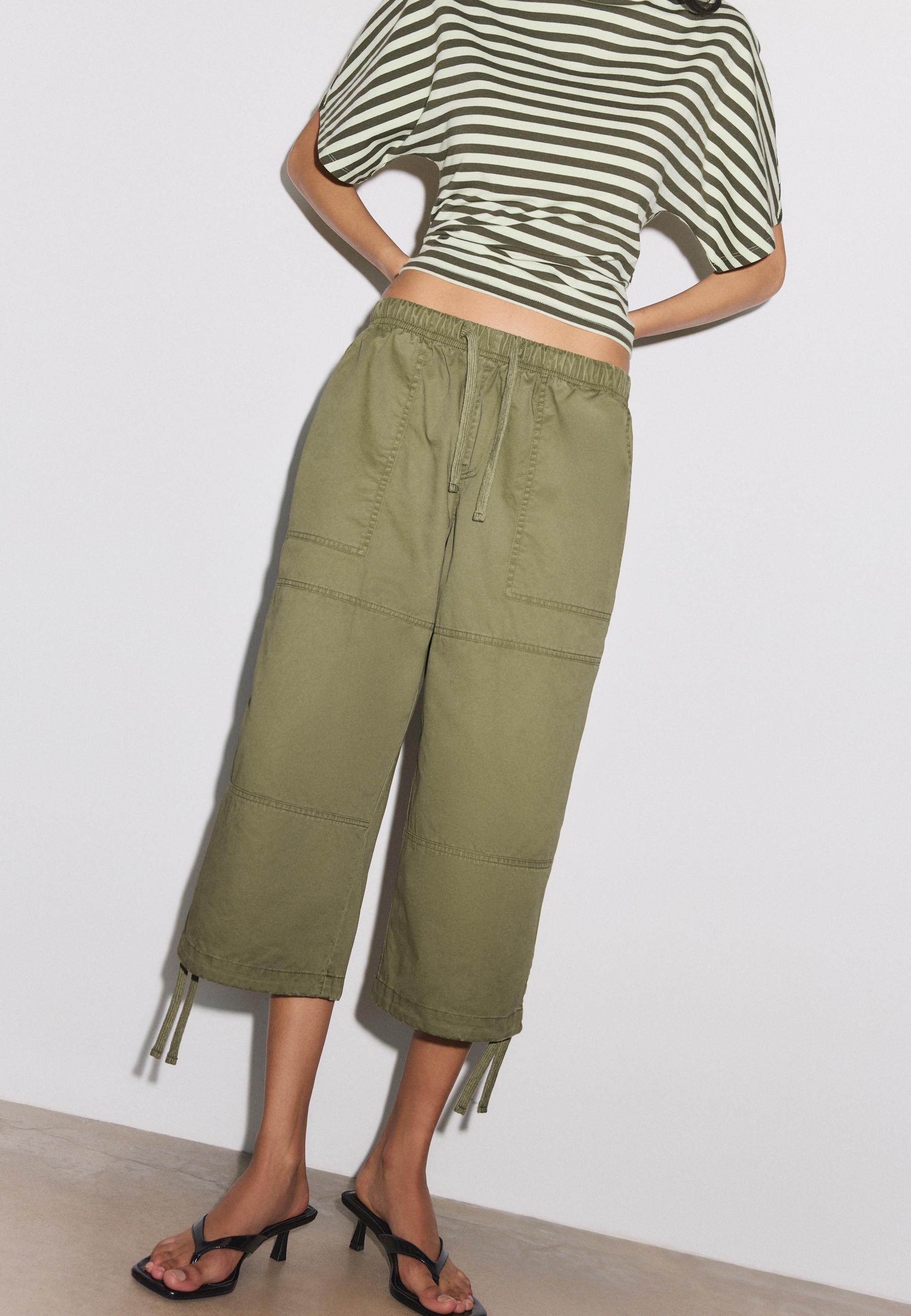 Relaxed fit poplin Bermuda shorts — Khaki