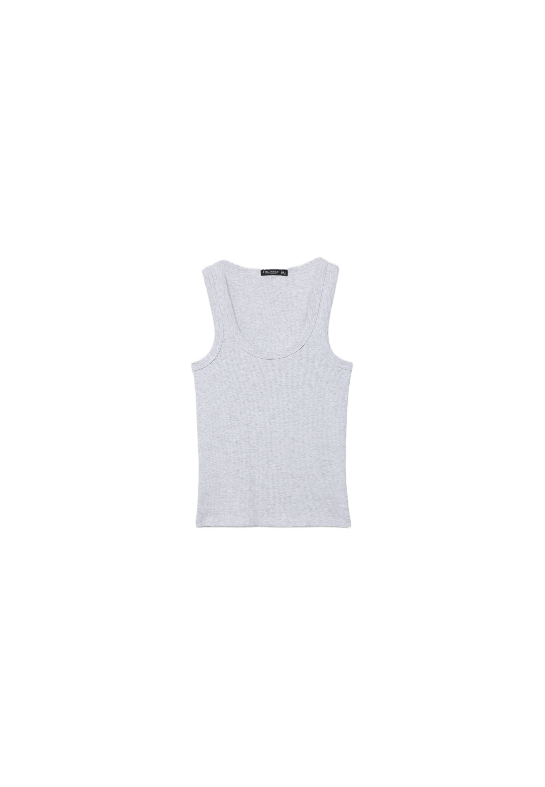 Ribbed cotton racerback top — Grey melange