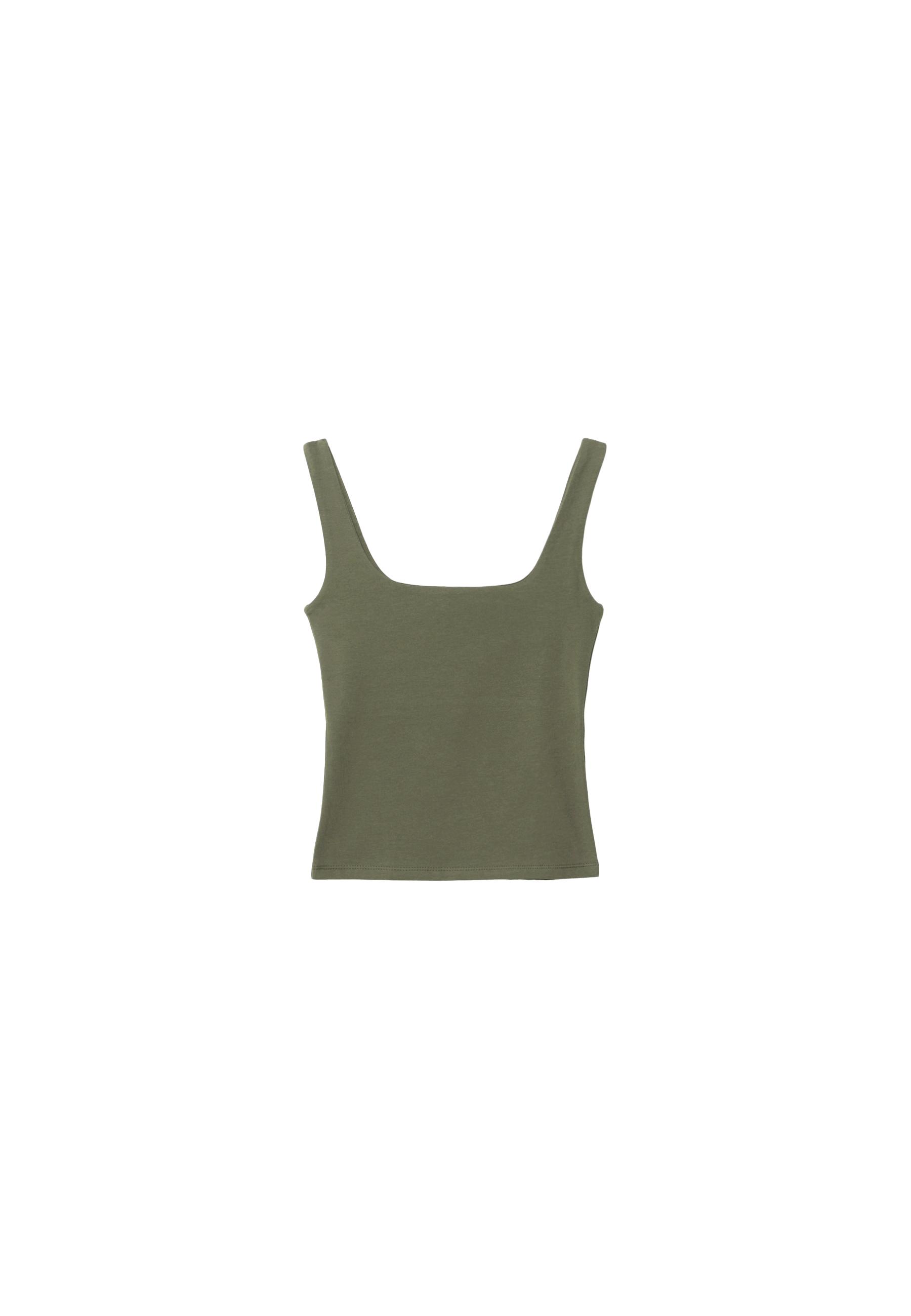Wide strap top — Khaki