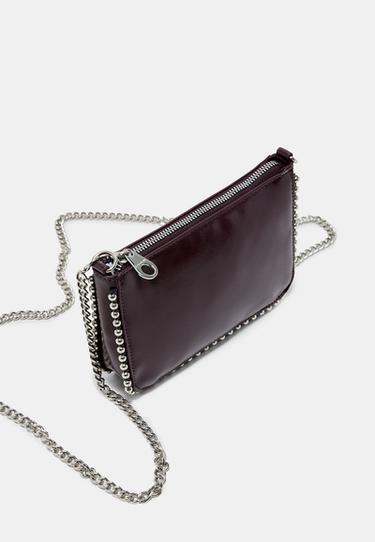 Mini bag with studs — Burgundy 5