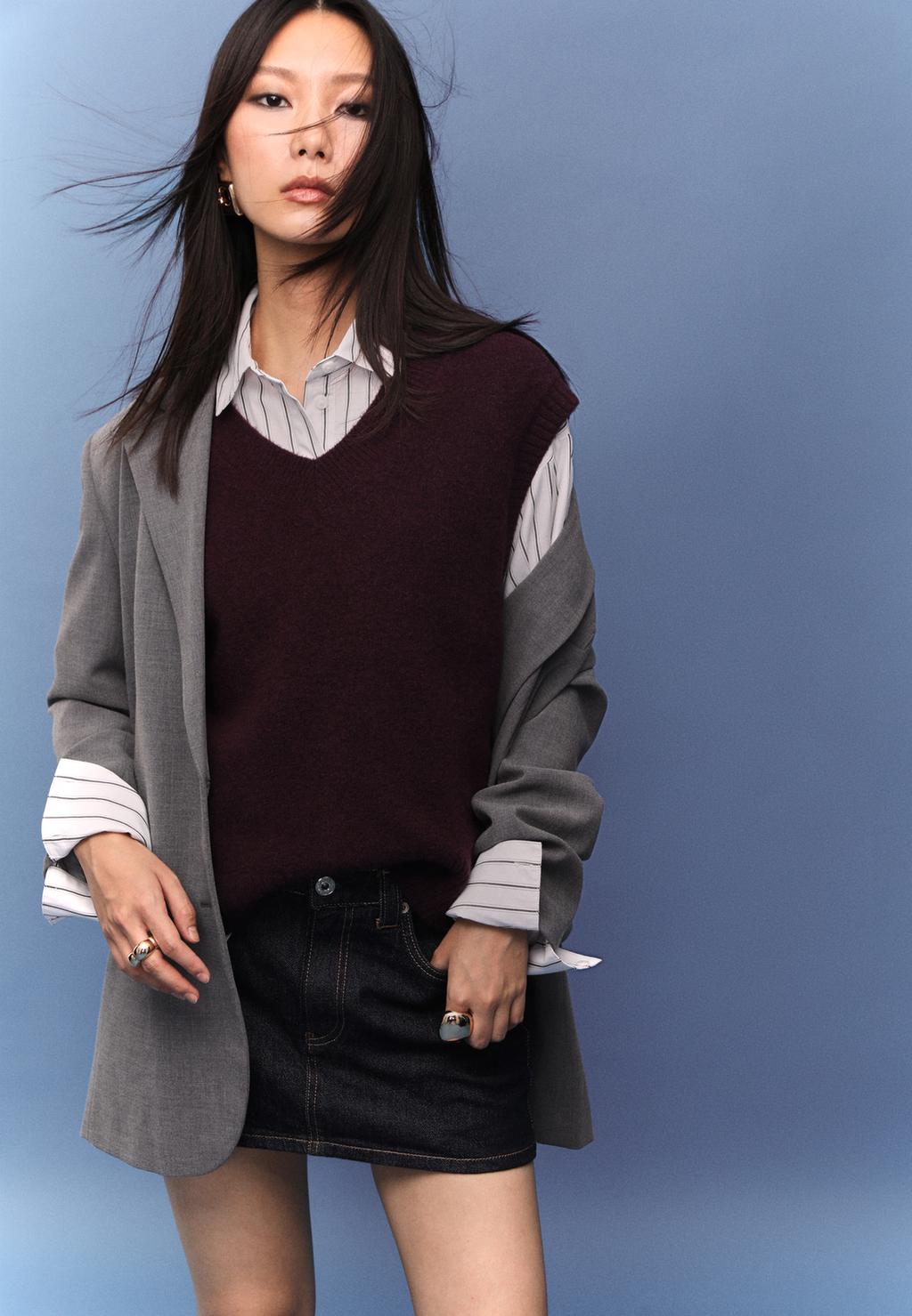 Gilet collo a V in maglia soft
