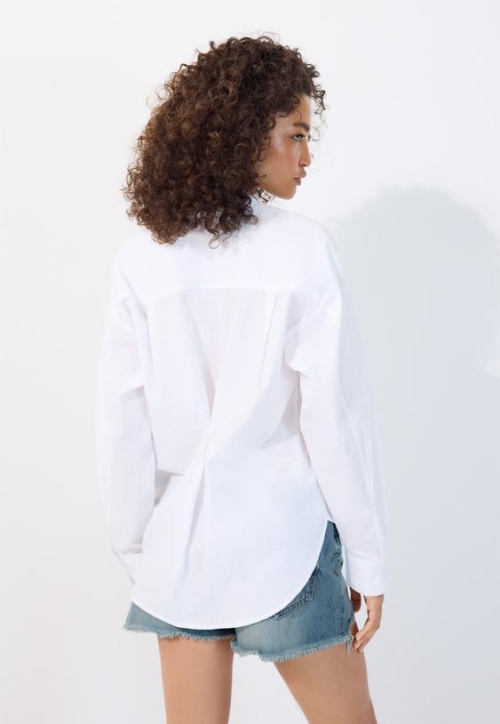 camicia in popeline regular regolabile
