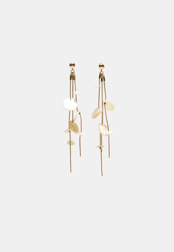 pendientes largos efecto nacar