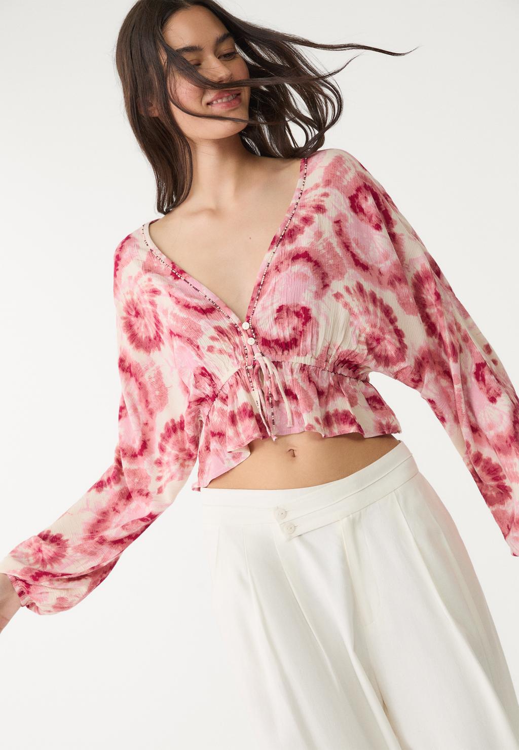 Blusa fluida tIe dye