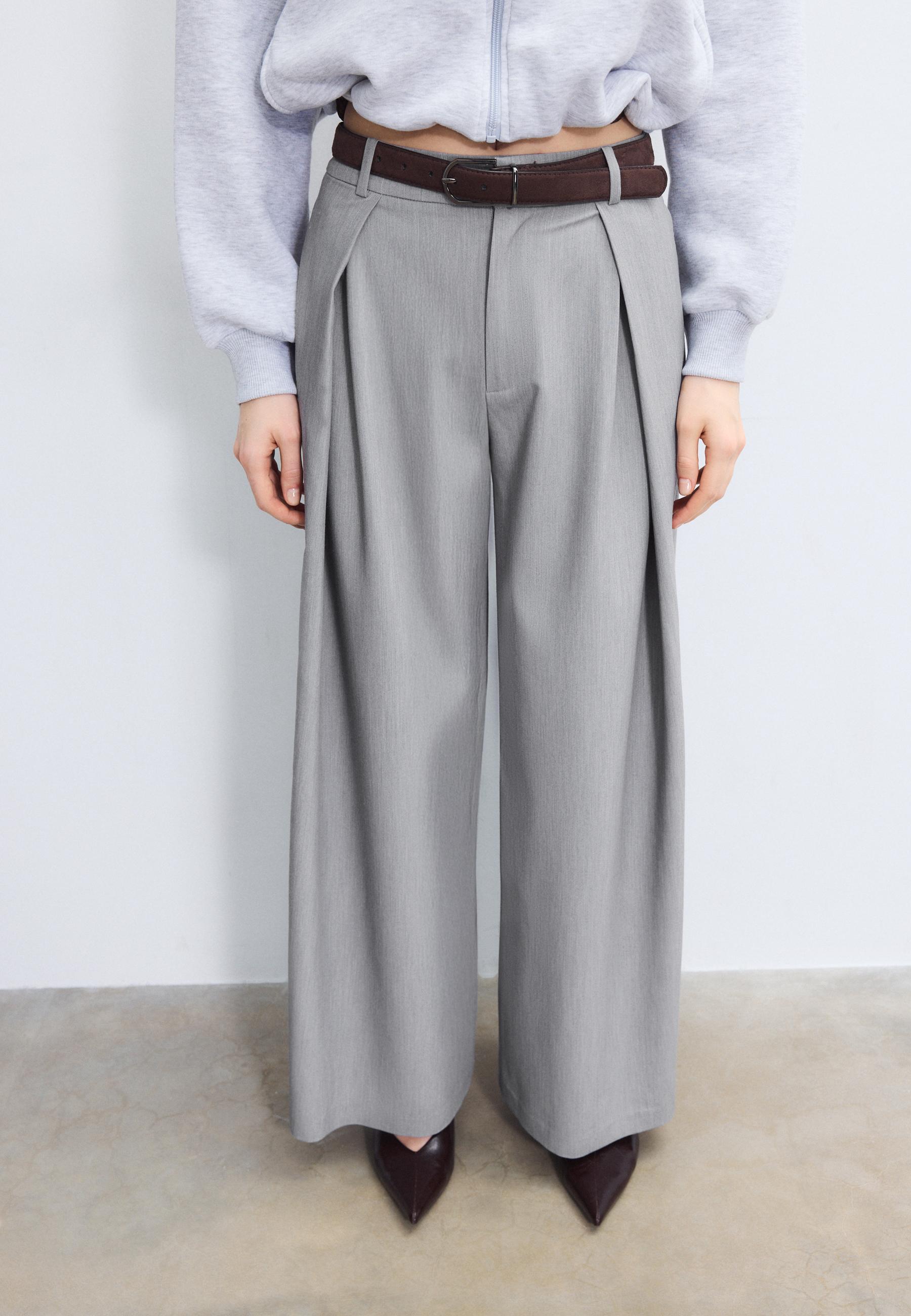 Maxi pensli kemerli pantolon - Görsel 2