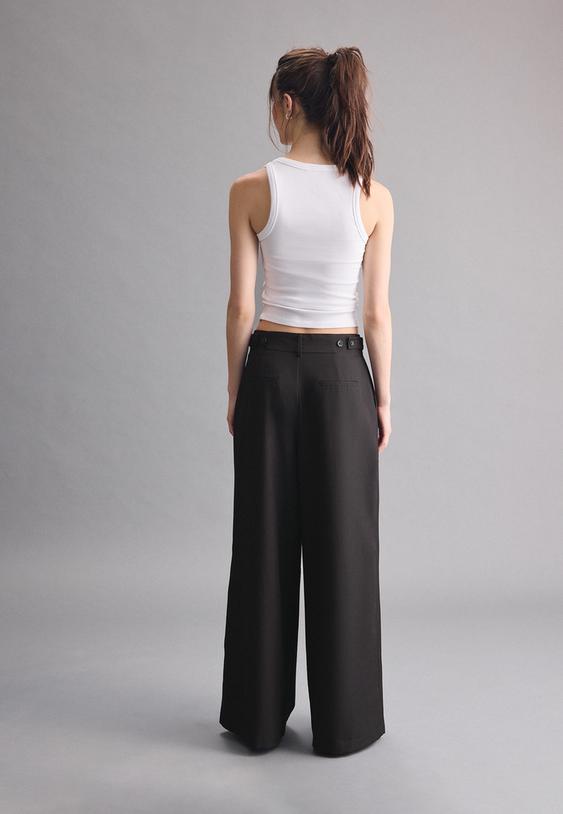 pantalon vestir wide botones ajustables