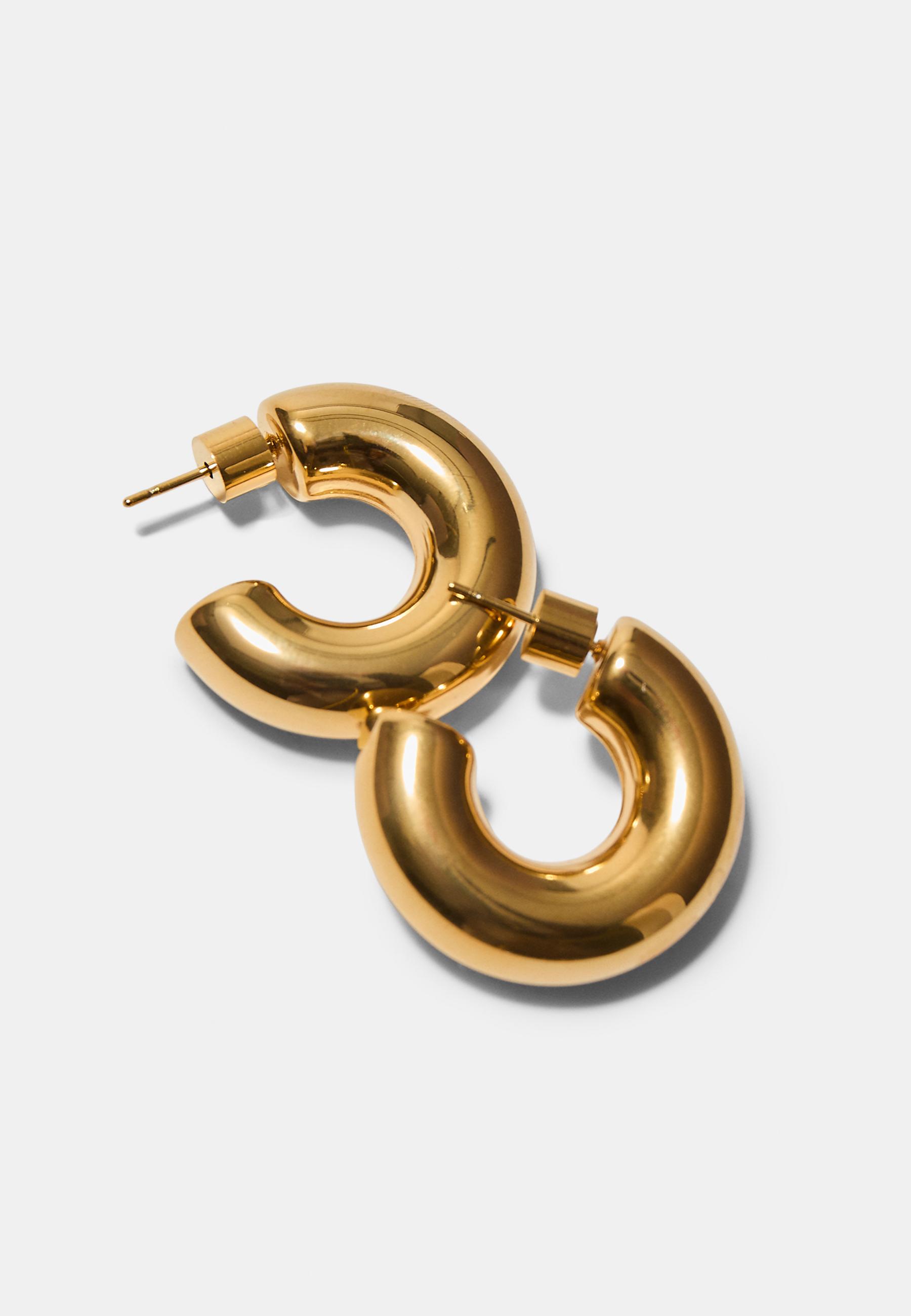 Set of 2 chunky waterproof hoop earrings — Yellow
