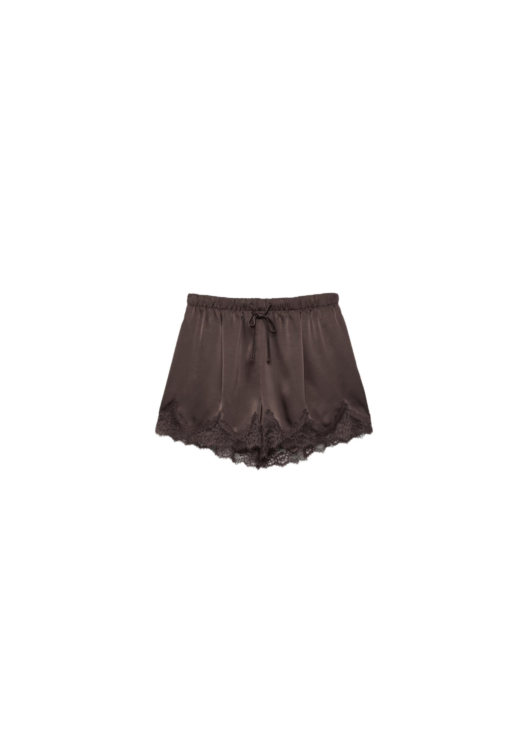 Satin lace shorts