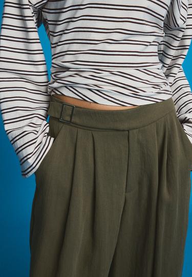 Sarouel trousers with buckle — Khaki 4