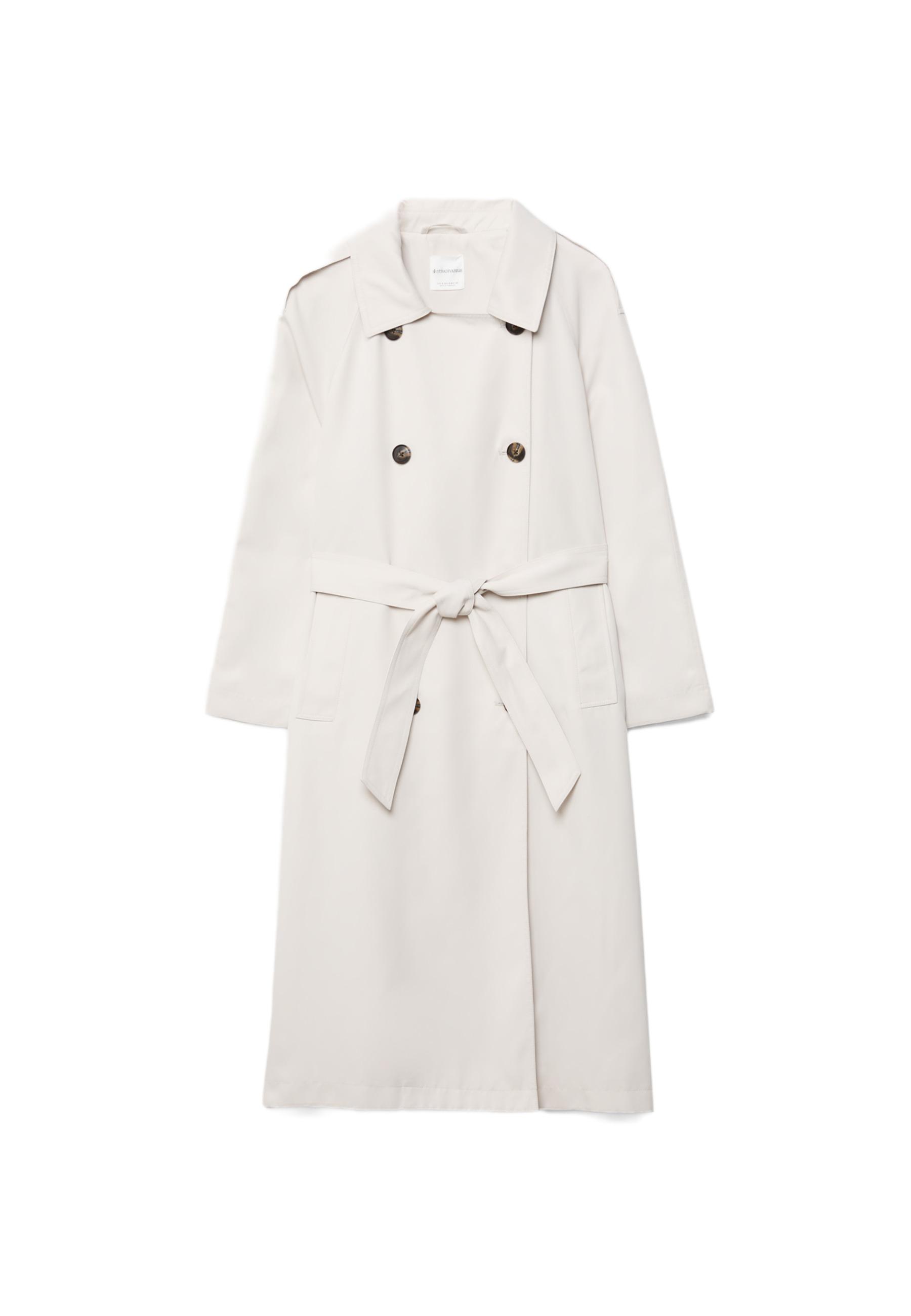 Long flowing trench coat — Stone
